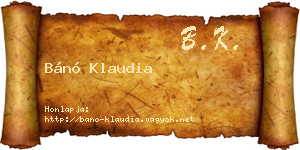Bánó Klaudia névjegykártya