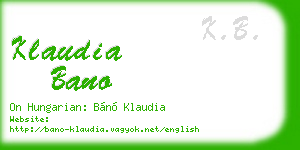 klaudia bano business card
