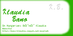 klaudia bano business card